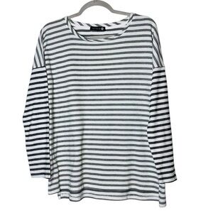 Cotton On Gray, Black & White Striped Top Side Vents